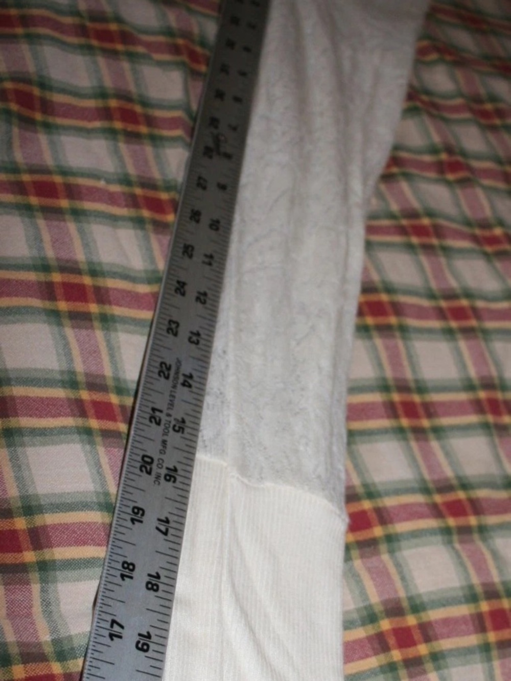 BKE brand (3) Lace Scoop Neck Tops in ivory and Light Aqua - Picture 6 of 8